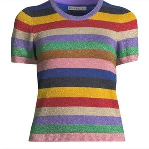 ❌SOLD❌ Alice + Olivia short sleeve rainbow sweater top